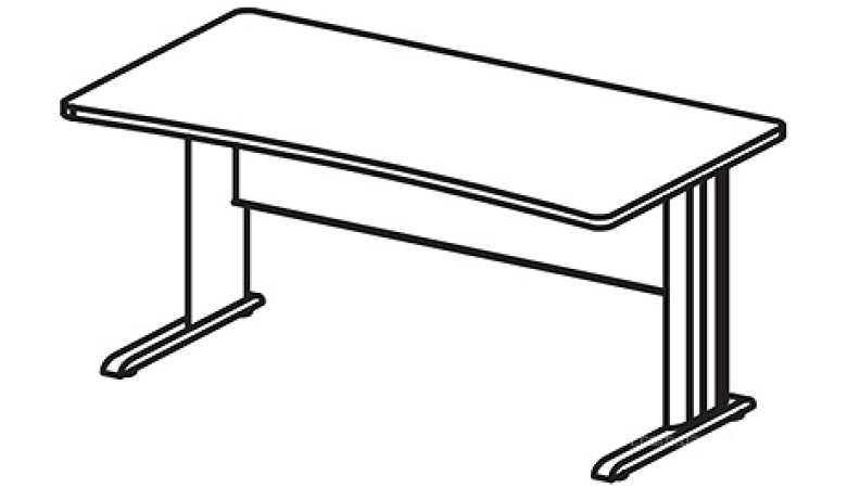 БЕРЛИН Стол прямоугольный на метал. опоре глубиной 65 см BM251/1