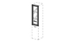 Дверцы стеклянные для комбинированных шкафов ДШД16-08R/ДШД16.08L
