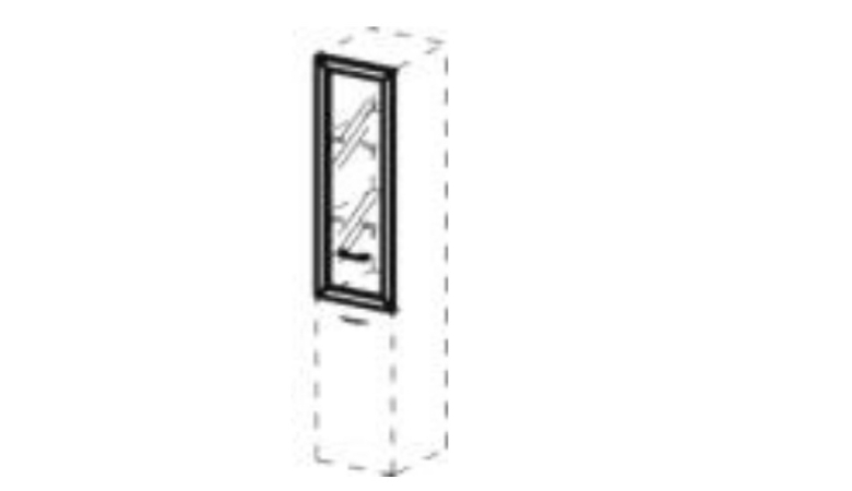 Дверцы стеклянные для комбинированных шкафов ДШД16-08R/ДШД16.08L